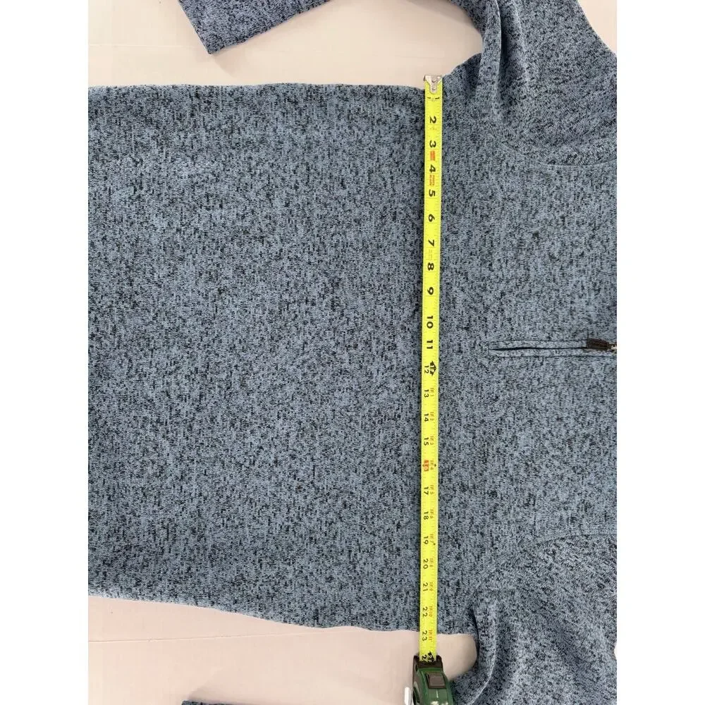 Wrangler George Strait Fleece Sweater Mens Sz M Western Work Farm Blue 1/4 Zip - Picture 7 of 15